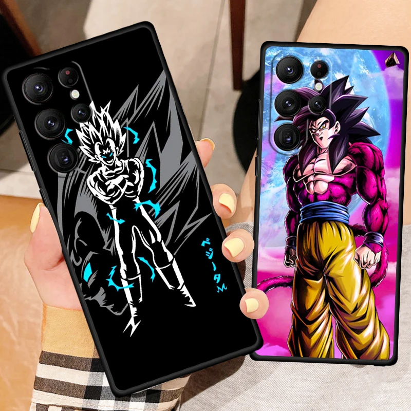 D-Dragon Ball Z Anime Goku For Samsung Galaxy S24 S23 S22 S21 S20 FE S10 S10E Plus Ultra Pro Lite 5G Black TPU Phone Case