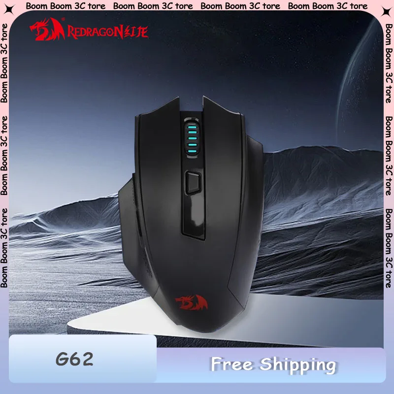 

Мышь REDRAGON G62, беспроводная Bluetooth, трехрежимная PAW3395, 26000 точек на дюйм, эргономичная, легкая игровая мышь, офисные аксессуары для киберспорта