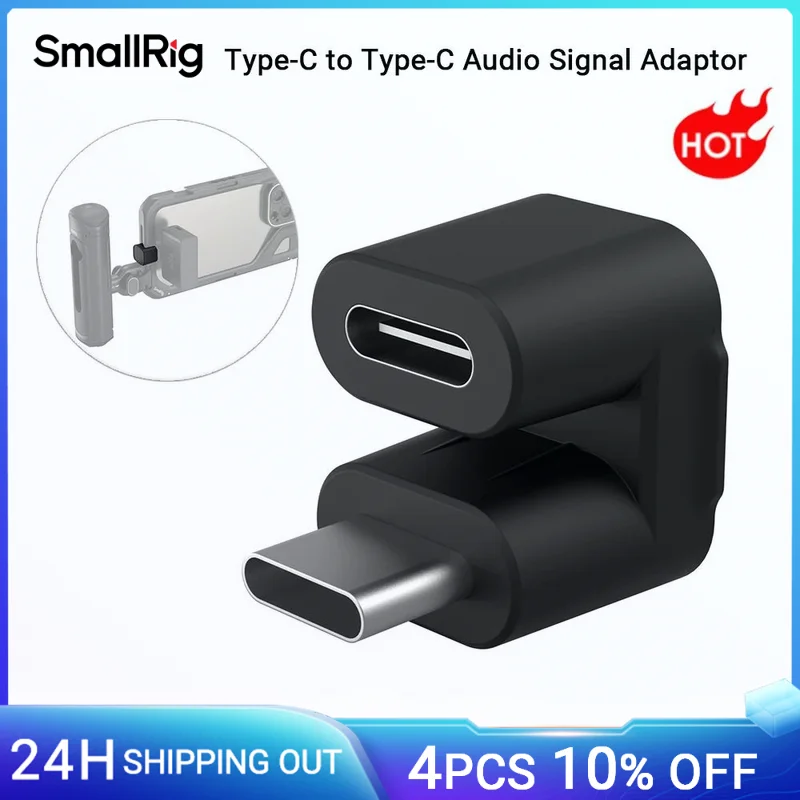 SmallRig Type-C to Type-C Audio Signal Adaptor for iPhone 15 Pro Series Video Cage Mic is Not Affect When Shooting Horizontally