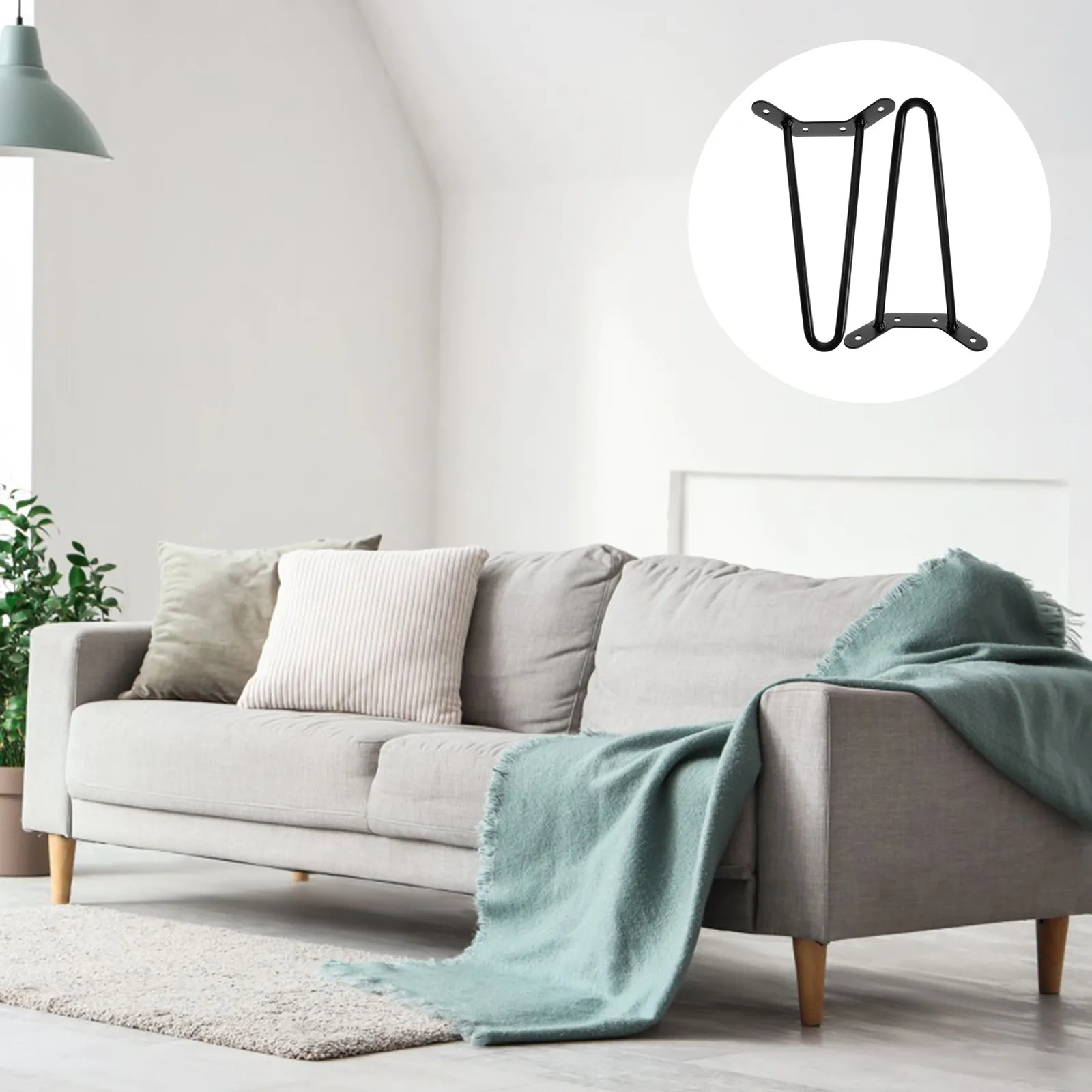 

2Pcs Simplified Hairpin Legs Heavy Duty Iron Metal Table Legs for Coffee Desk Bench Dining Side Table Replacement