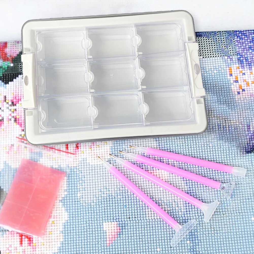 9/15/21/24/26/39 Grids Clear Diamond Painting Accessories Box Small Clear Embroidery Box for Bead Storage Diamonds DIY Art Craft