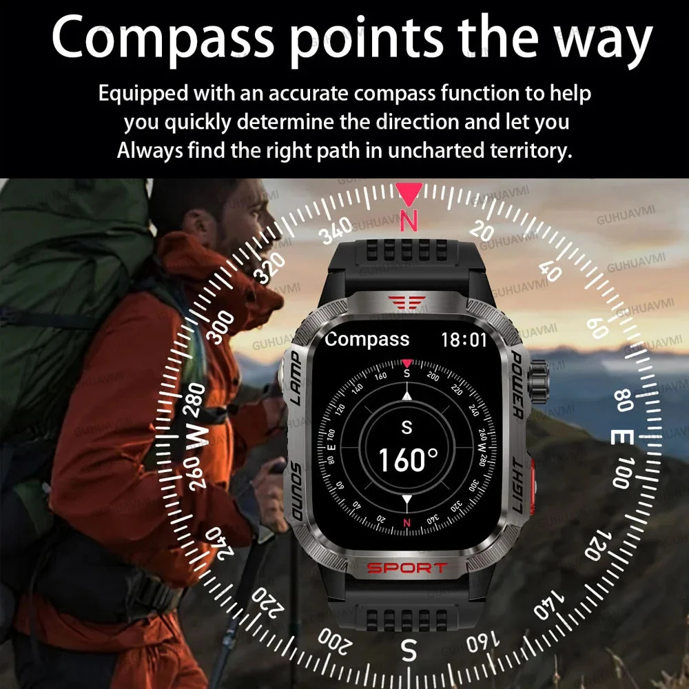 2024 nuovo per Huawei Military Outdoor Smart Watch da uomo 600 mAh batteria impermeabile Fitness ossigeno nel sangue Bluetooth chiama Smartwatch