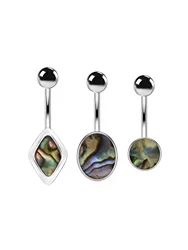 1 Pc Ocean style Navel Ring Stainless Steel Ellipse Shell Paper Belly Button Ring Stud Tummy Umbilical Belly Piercing Women