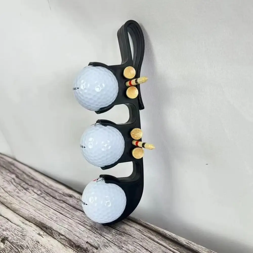 Three-ball Golf Ball Belt Holder Waist Holder Fall Resistant Golf Tee Holder Belt Clip Portable Ball Tee Storage Golf Ball Cover