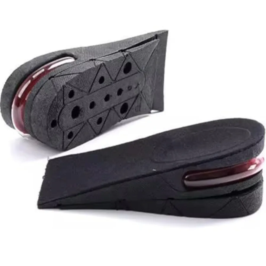 Palmilhas para aumentar a altura em sapatos masculinos de 1 a 3 polegadas, ajustáveis, com 4 camadas para aumento de altura no calcanhar.