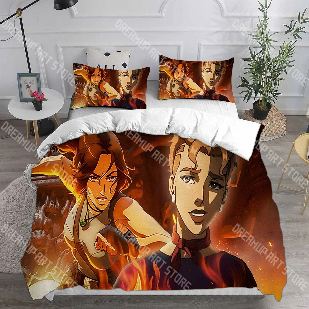 Fashion Tomb Raider The Legend of Lara Croft Bedding Set Single Twin Full Queen King Size Bed Set Kids Bedroom Duvetcover Set