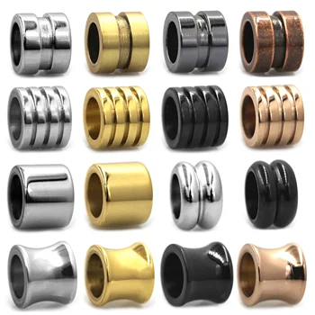 5pcs สแตนเลสสตีล 6.5 มม.ขนาดรู Spacer ผมเคราลูกปัด DIY Paracord มีดเชือกสร้อยข้อมือเครื่องประดับทํา