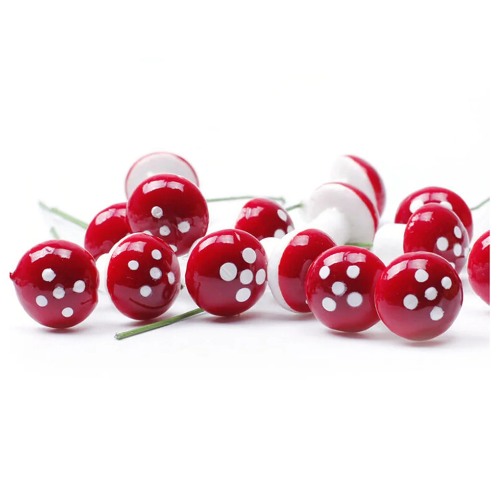 

20pcs Artificial Mushrooms Bendable Speckled Mini Garden Ornament For Bonsai Flower Pot Decor Micro Landscape Decoration