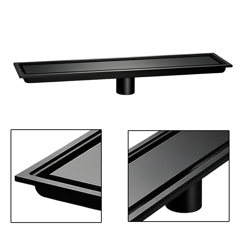 Rectangular Floor Drain for Wet Areas with Integrated Hair Mechanism and Fully Sealed Drain Body to Prevent Entry