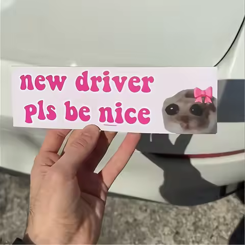 Funny New Driver Sticker - Perfect for Cars, Water Bottles &amp; Windows | Durable Plastic Auto Accessories