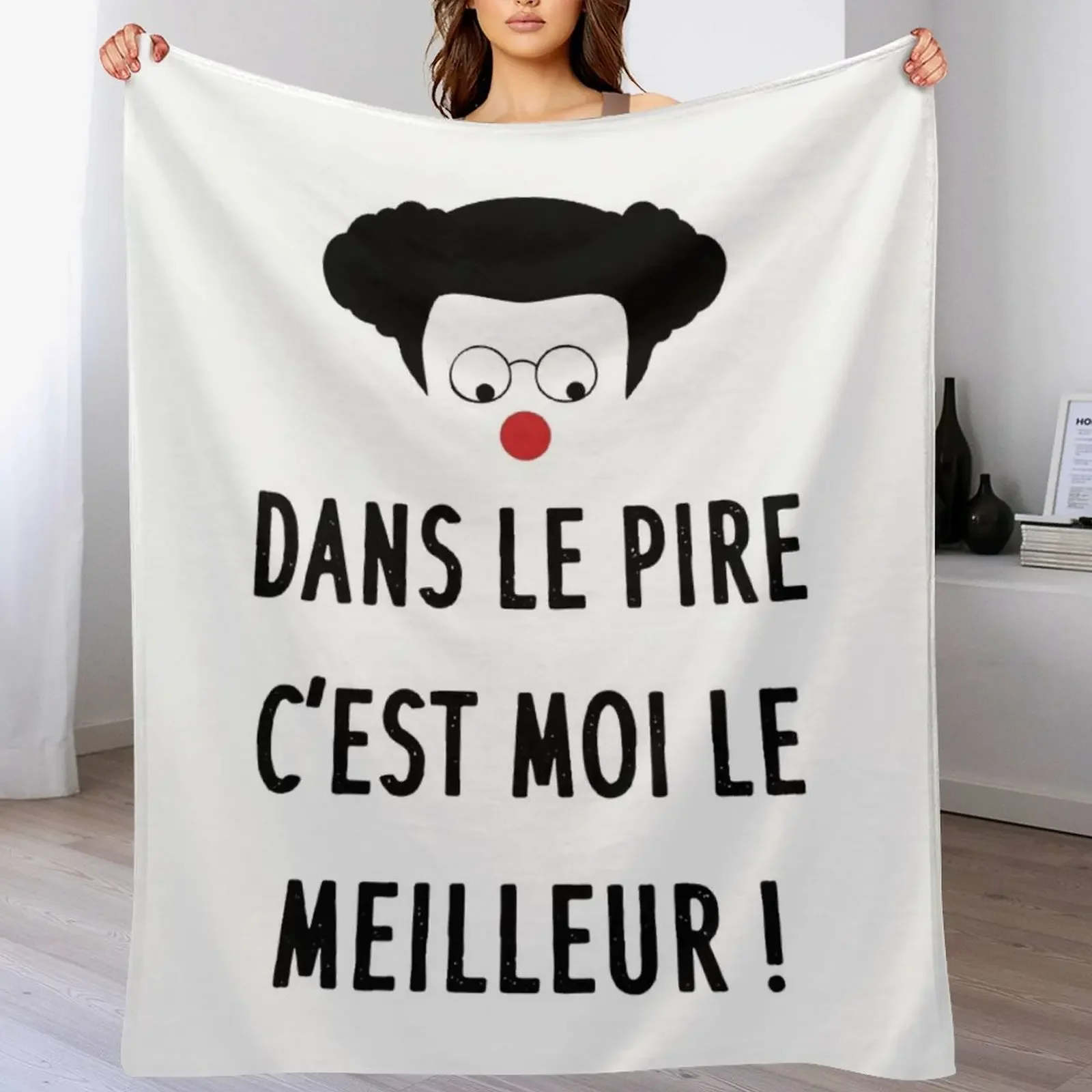 Coluche - At worst, I'm the best! Comic humor quote Throw Blanket Thin warm winter Blankets