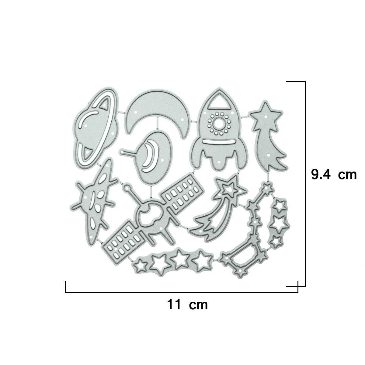 Outerspace Clipart Metal Cutting Dies UFO Rocket Meteor Star For Scrapbooking Paper Punch Knife Stencil Card Album Decorating