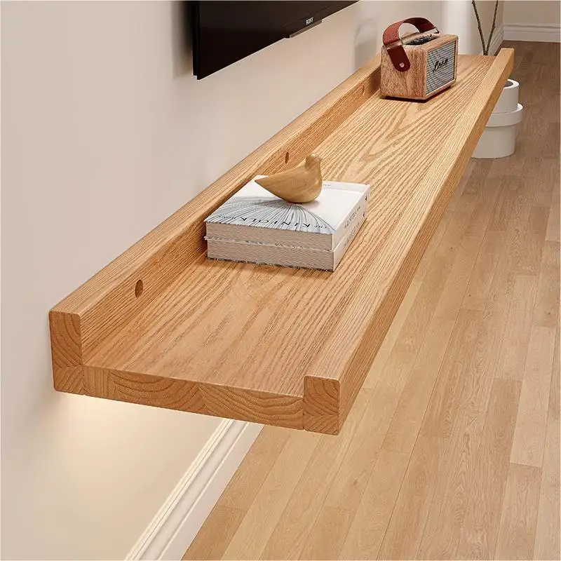Modern Wooden Wall Mounted Floating Shelf Storage Rack