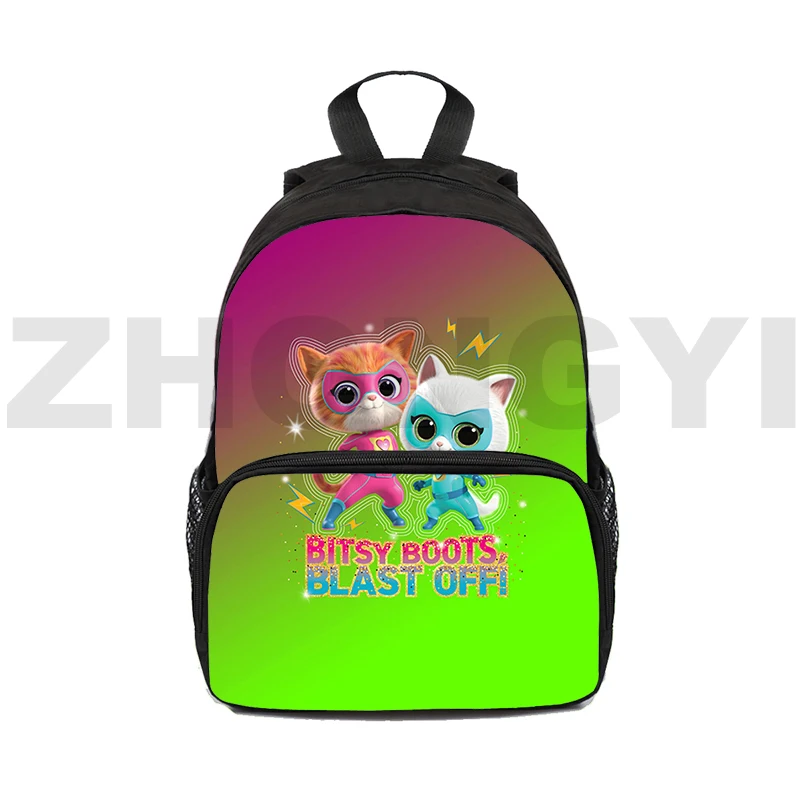 Canvas SuperKitties 3D School Backpack for Primary Students 16 Inch Executive Backpack Men SuperKitties Cute Shoulder Bag