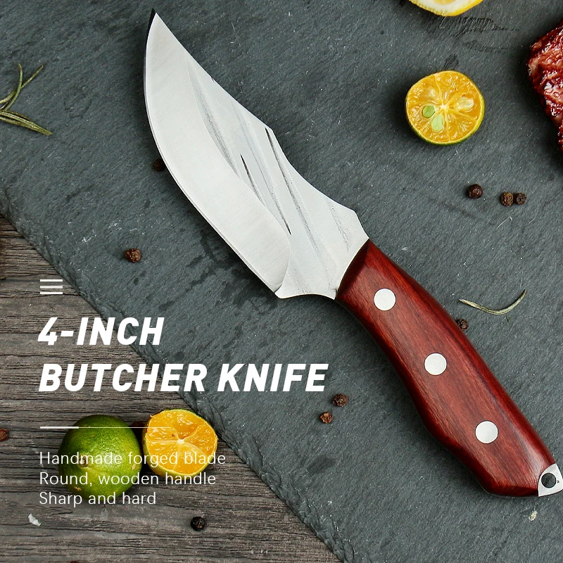 Meat Cleaver Knife Hand Forged  Stainless Steel Knives Fruit Butcher Boning Kitchen Chef Knife