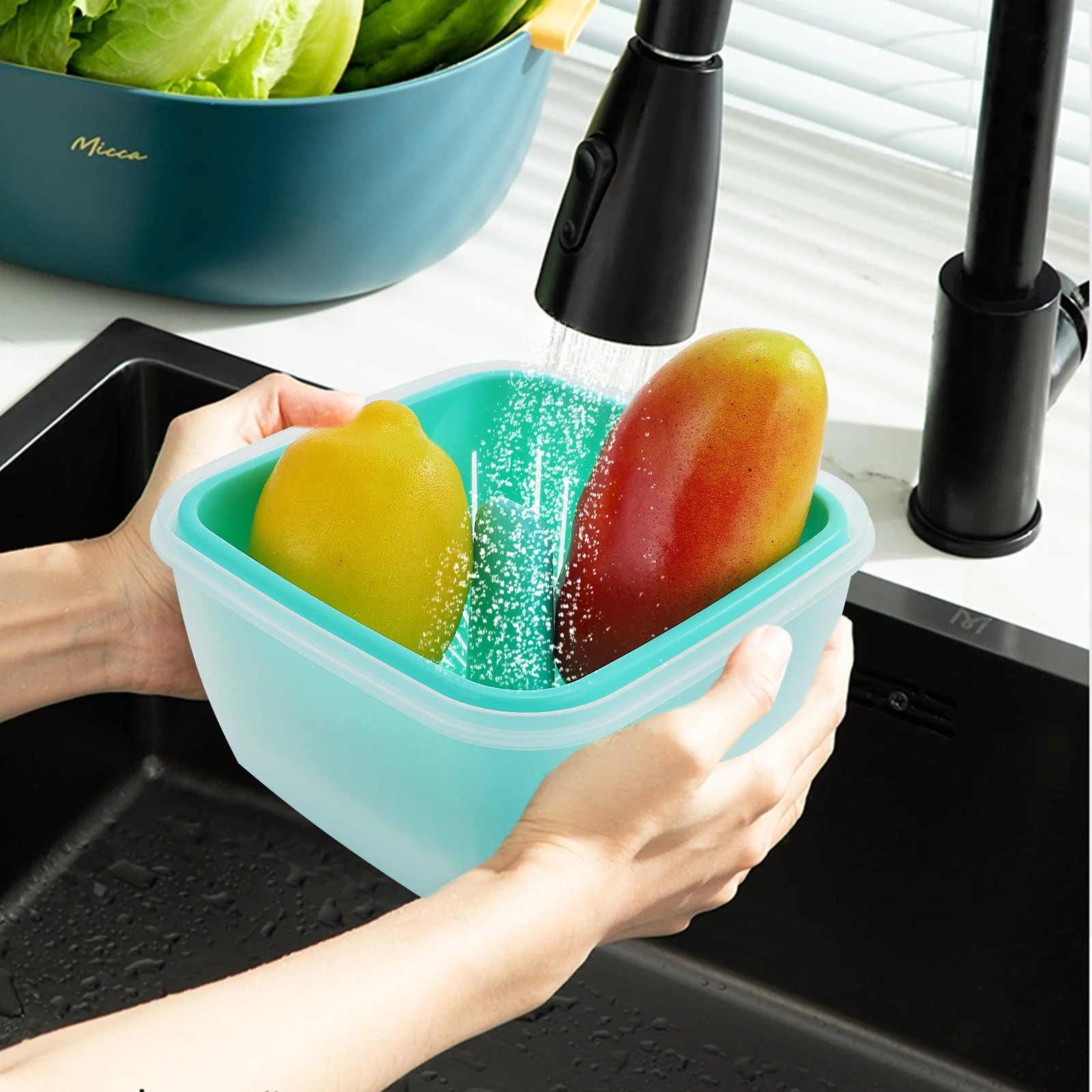 

Fruit Storage Containers For Fridge Drain Food Box Garlic Ginger Keeper Lettuce Keeper Sauce Storage Sealing Crisper Pp