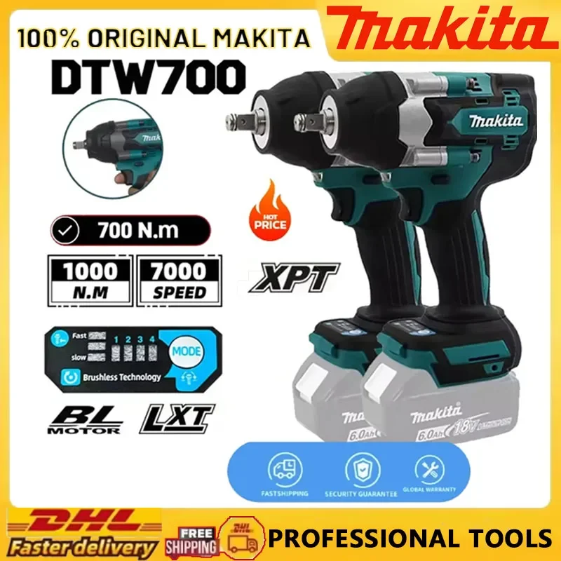 

Аккумуляторный ударный гайковерт Makita DTW700 с литий-ионным аккумулятором, бесщеточный, многофункциональный, с высоким крутящим моментом