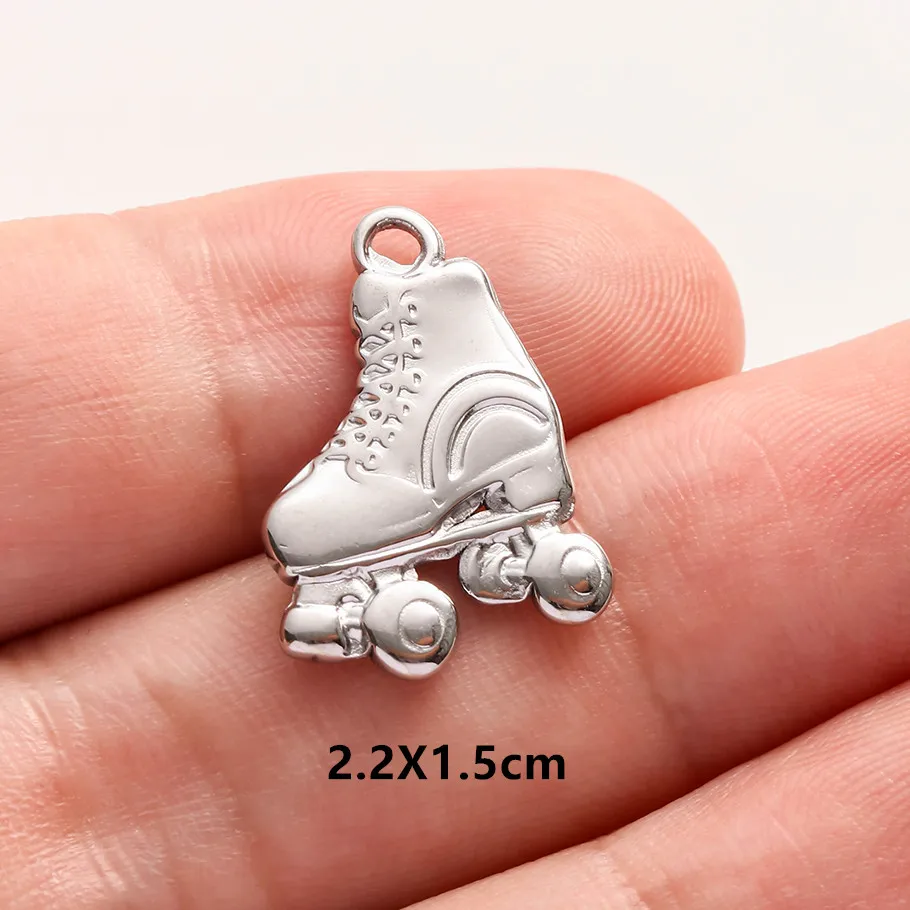 5 Stück/Set Sportanhänger aus Edelstahl: Golfschläger, Basketball, Fußball für Schmuckherstellung, Mode-Sport-DIY-Charms – Detail 17