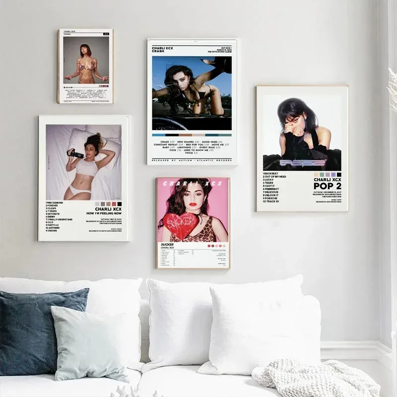 Poster Prints Charli XCX how i'm feeling now Music Star Album Cover Tracklist Canvas Painting Wall Art Picture Room Home Decor