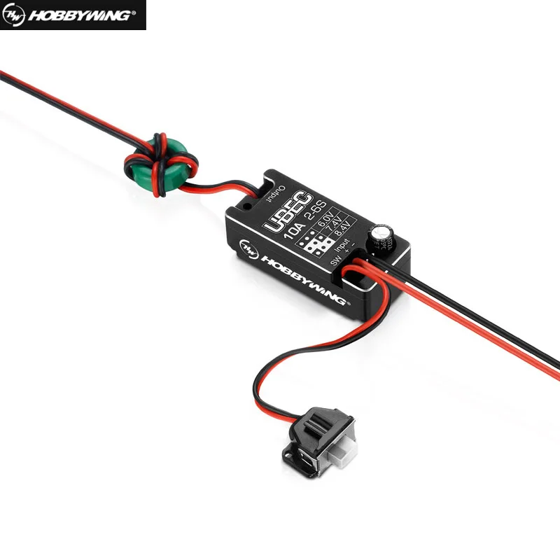 Hobbywing UBEC 10A Voltage Regulator Module Waterproof 2-6S 6 / 7.4 / 8.4V 10A Adjustable Metal Shell BEC For RC Car Parts