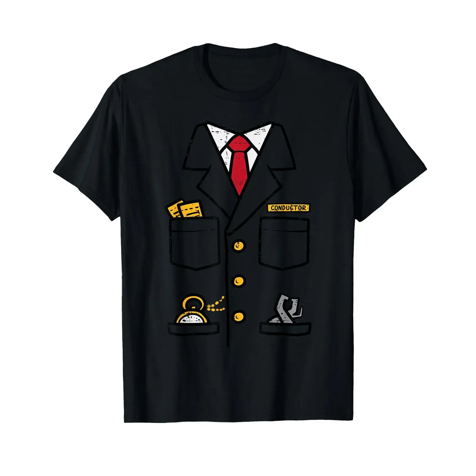 Train Conductor Costume Locomotive Railroad Men Boys Kids T Shirt vintage Washed graphic Stylish homme Top For Everyday Wear