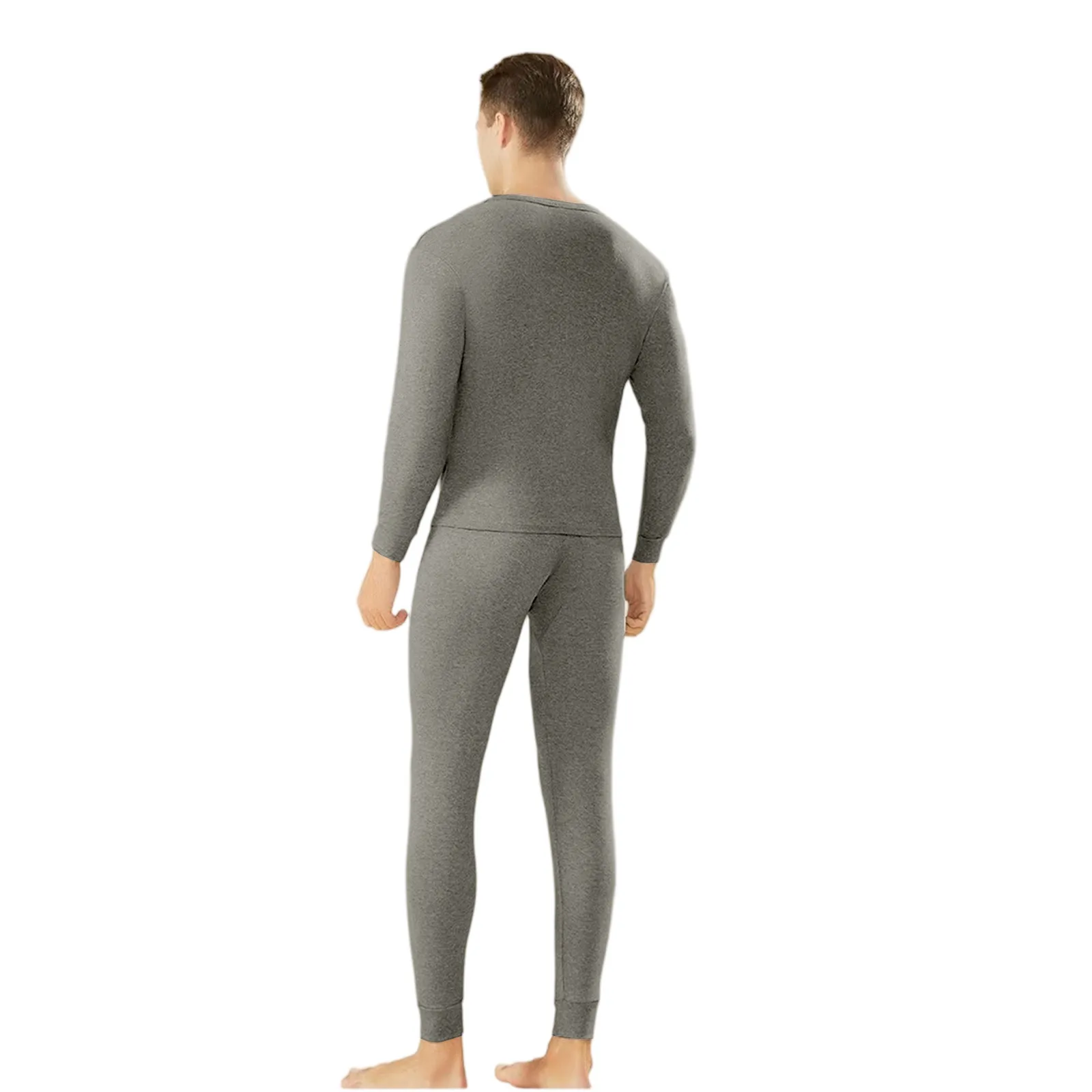 التزلج الملابس الداخلية مجموعة الرجال الملابس الداخلية الحرارية رقيقة قاعدة القطن سترة الشتاء الحرارية قميص قمم السراويل مجموعة الملابس الحرارية #3