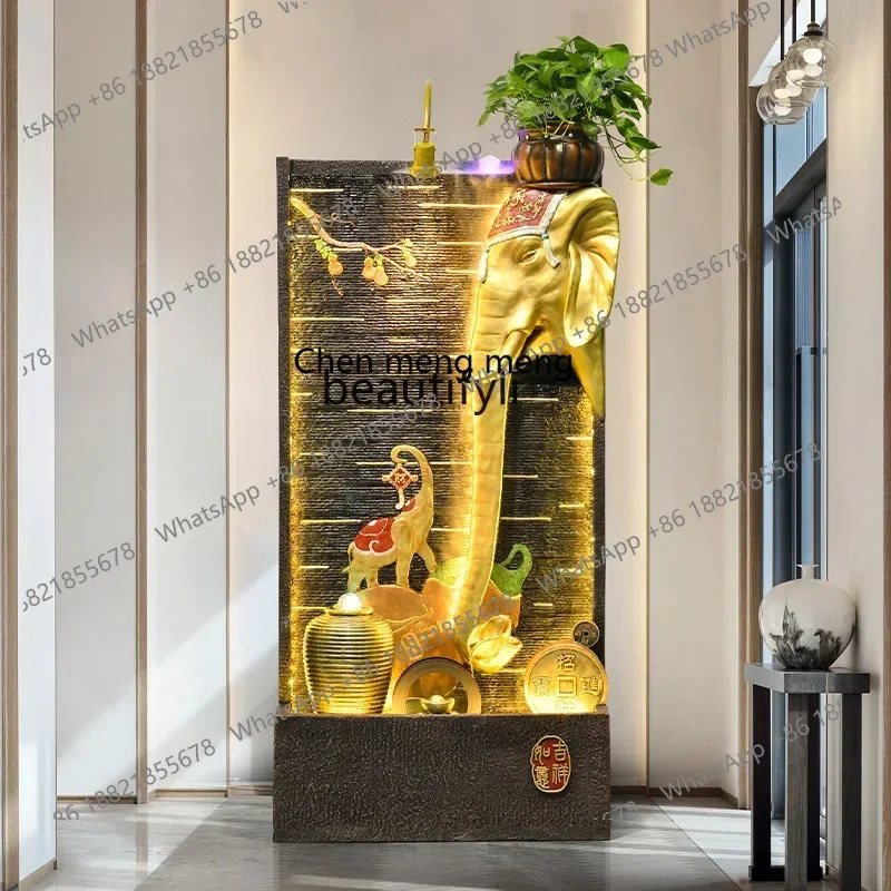 

B7304 Water curtain wall, flowing water lucky ornaments, living room entrance floor fountain circulating water landscape company