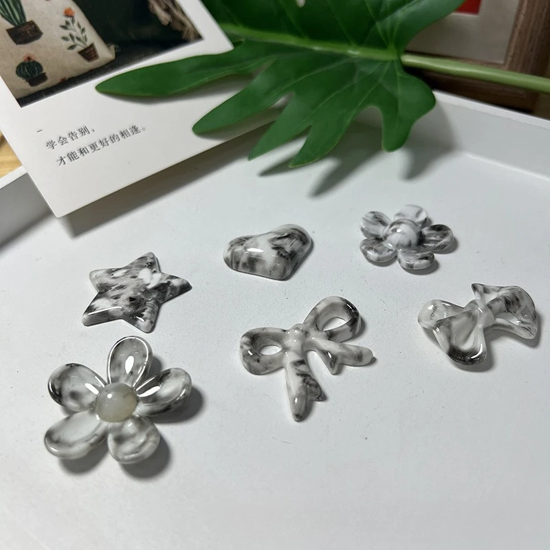 Acrylic Ink Wash Effect DIY Accessories Bow Heart Shaped Decorative Parts Handmade Craft Materials Shoes and Clothing Decoration