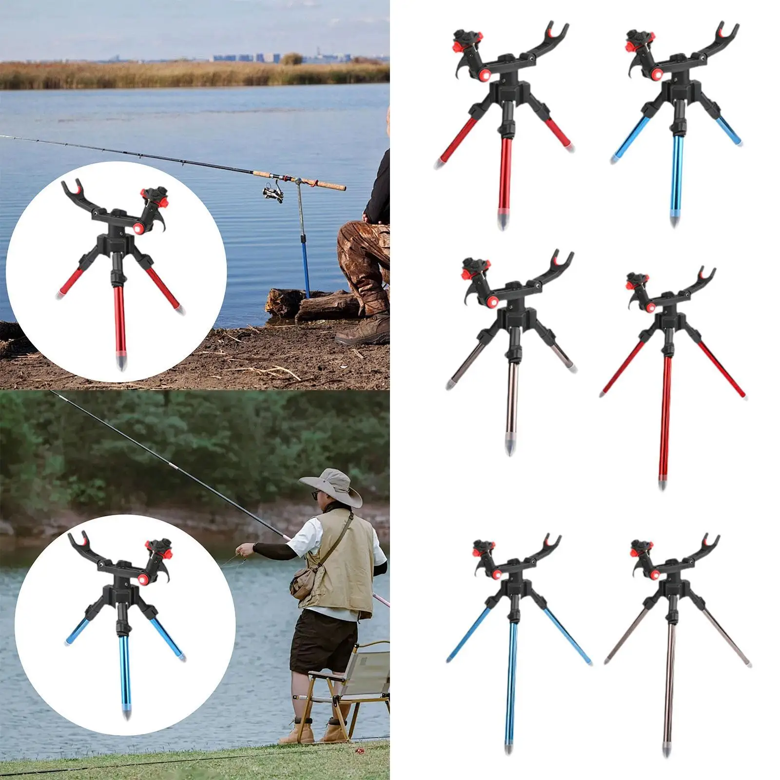 

Fishing Rod Holder for Ground Easy to Carry Foldable Fishing Supplies Tripod