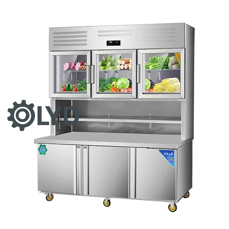 Commercial Stainless Steel Combi Cabinet Refrigerator Single Temperature Zone Glass Display Door
