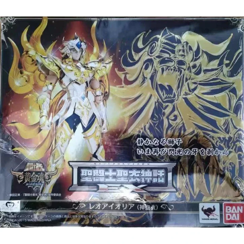 In Stock BANDAI Holy Cloth Myth EX Leo Aiolia Golden Soul Anime Action Series Figure Model Toy