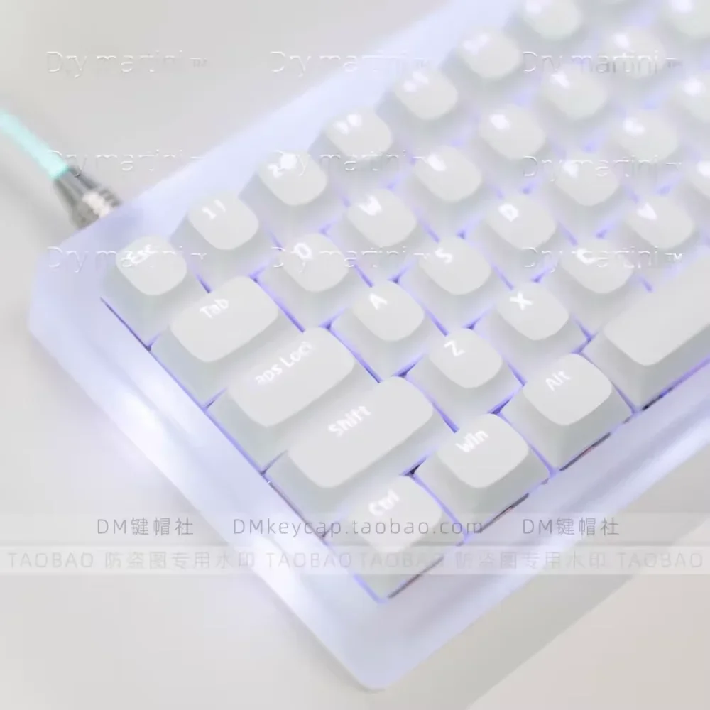 DM Small Pudding Character Translucent Keycaps PBT OEM Keycaps for GMK87 GMK81 GMK67 K617 M87 Mx Profile Mechanical Keyboard Kit