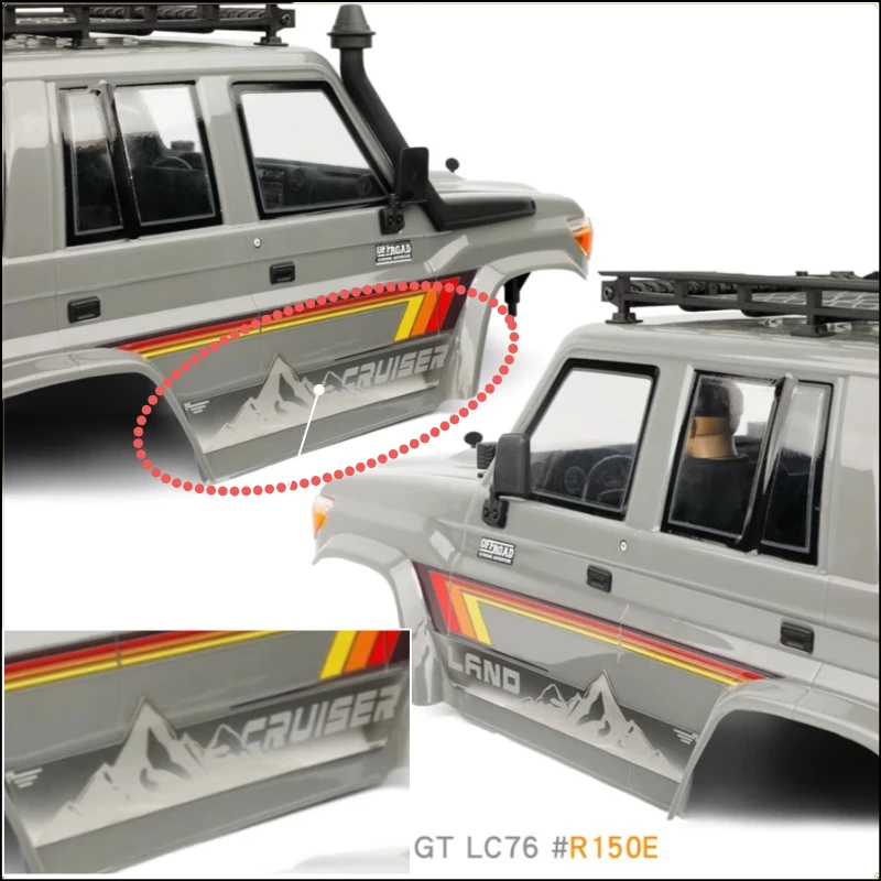 

RC Car side skirt metal protection stainless steel sheet car shell simulation modification for 1/10 RC RGT LC76 #R150E
