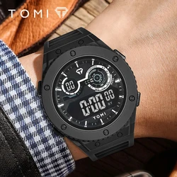 TOMI Men's LED Luminous Digital Watch Minimalist Design 30M Waterproof Men's Sports Watch Date Student Electronic Watch