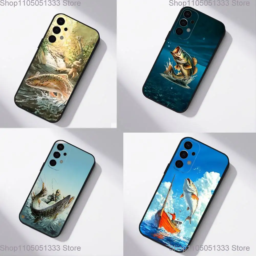 

Carp Fishing Fish Phone Case For Samsung S25,S24,S21,S22,S23,S30,Ultra,S20,Plus,Fe,Lite,5G Black Cover