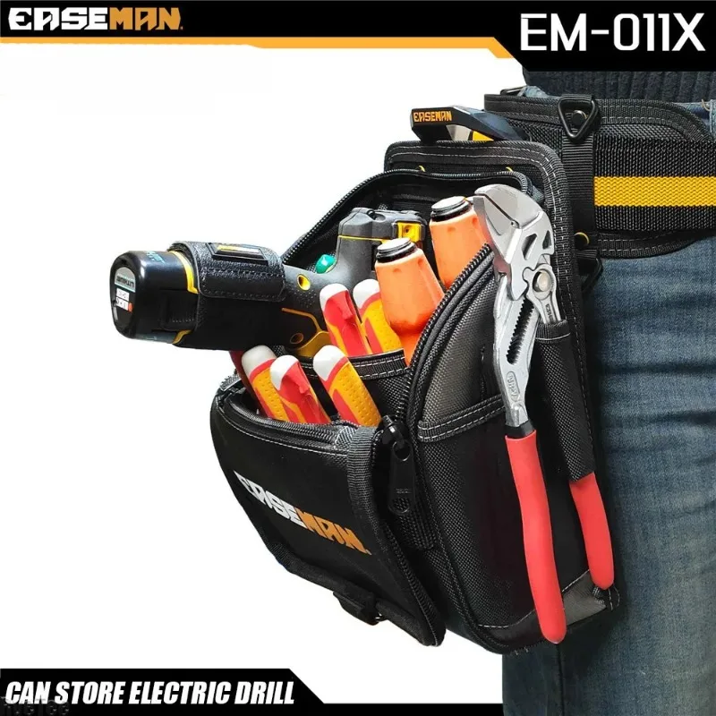EASEMAN Heavy Duty Quick Hanging Tool Bag with Zipper Professional Tools Organizer Portable Electrician Accessories Man Gift