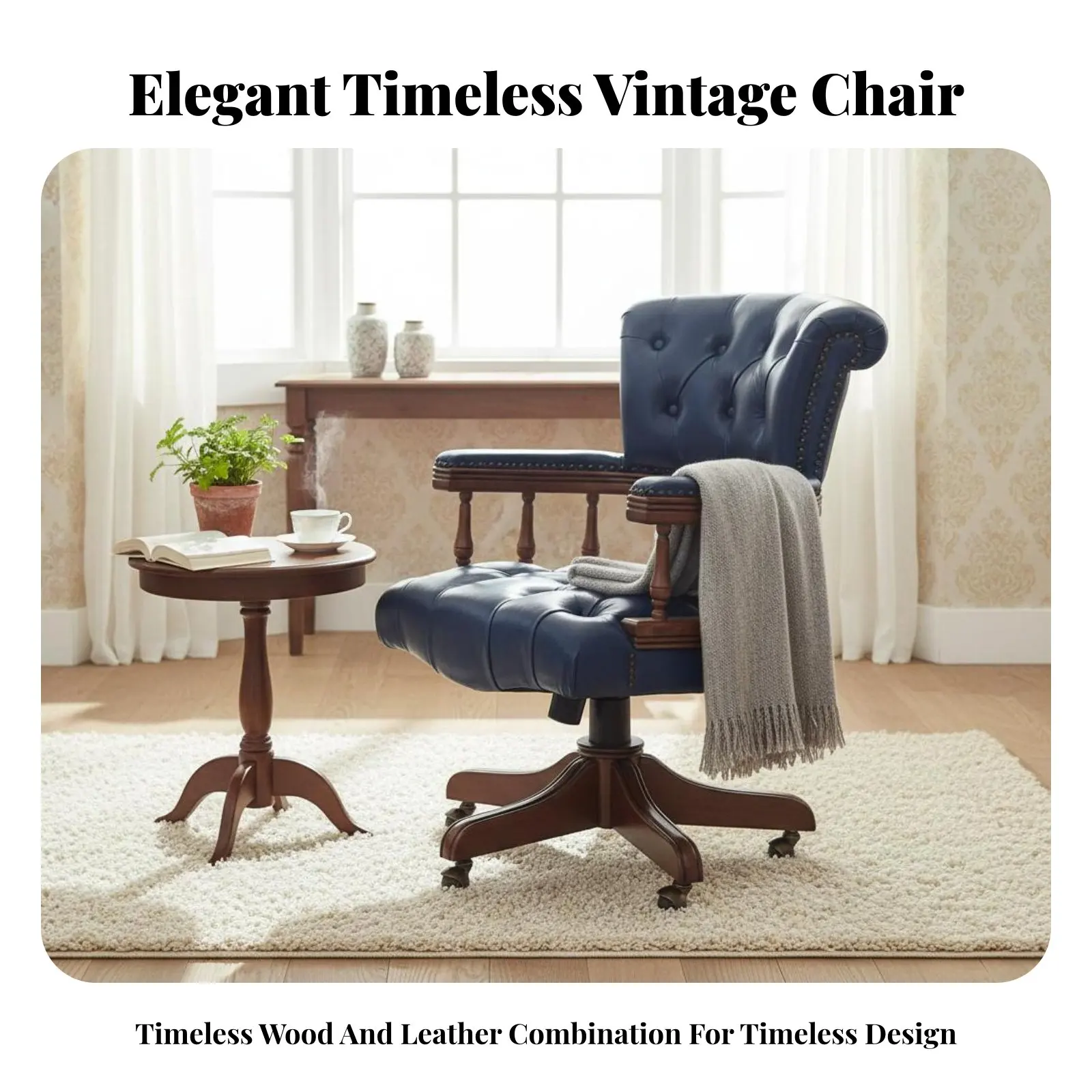 

Винтажное офисное кресло с регулировкой высоты, обитое тканью, на колесиках, с высокой спинкой, декоративной отделкой и навесными гвоздиками, для студентов, учебных комнат