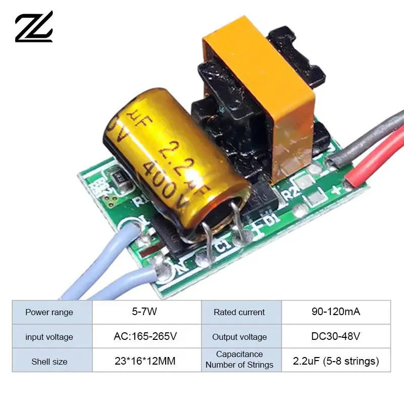 LED Driver Non isolato 5-28W 220-90-120mA A165-265V alimentatore LED 3.3uF trasformatori di illuminazione a LED per lampada a LED Blub