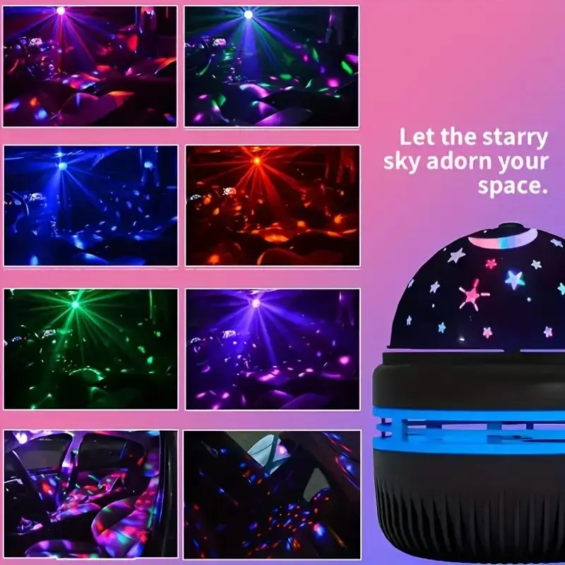 Lampa Starry Sky Lampki nocne LED Zasilacz USB Obrotowa magiczna kula do sypialni Lampa dekoracyjna RGB Moon Galaxy Światło projekcyjne