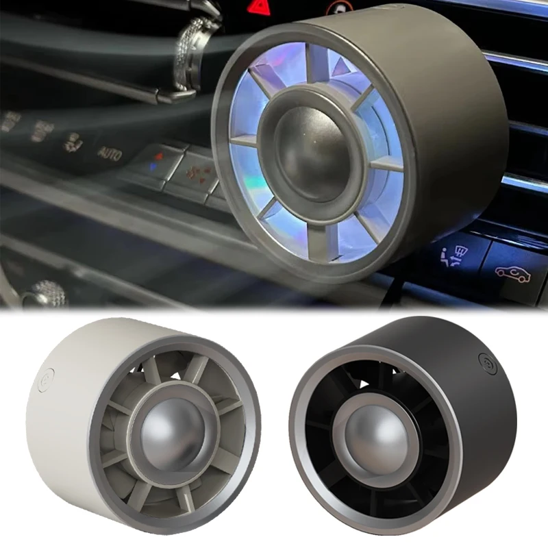 New Car Air Outlet Fan USB Cooling Fan with Color Changing Light 3 Speed Fan Car Rear Seat Heat Dissipation Car Accessories