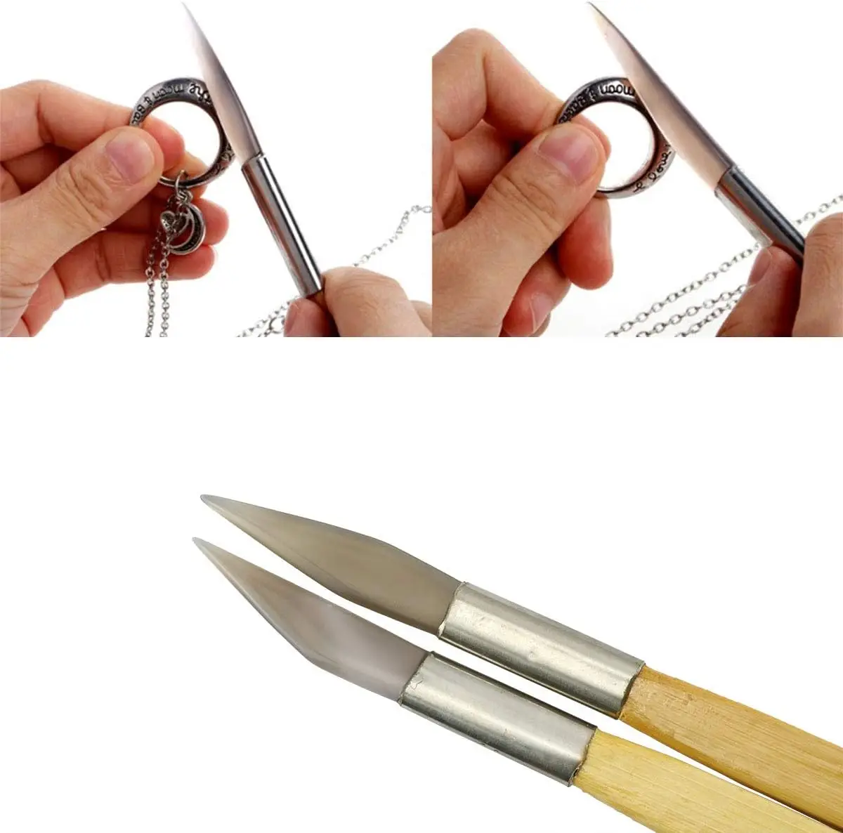 6Pcs Professional Agate Burnisher Set, Various Shapes & Sizes, Polishing Tools for Gold Silver Jewelry Making DIY Crafts