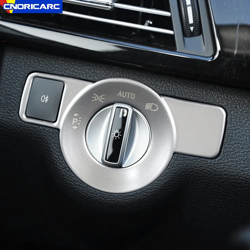 Auto Styling Scheinwerfer Lampe Schalter Rahmen Dekoration für Mercedes Benz x156 c117 w176 w204 ml gl gle gls Edelstahl