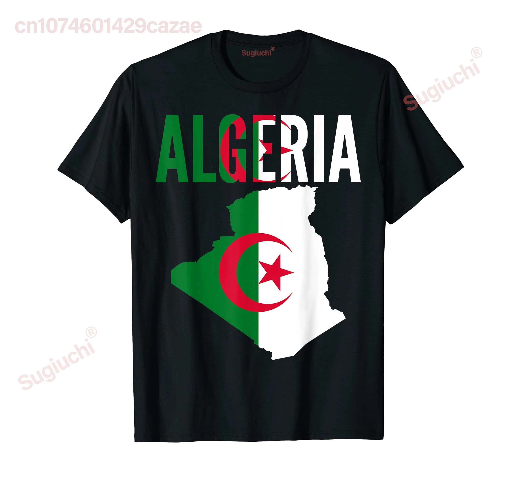 100% Cotton Algerian Algeria Country Map Flag T-Shirt MEN WOMEN UNISEX T Shirts Size S-6XL