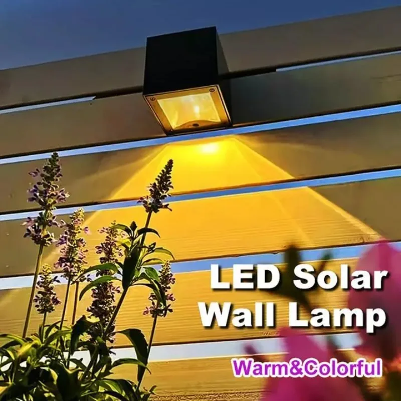 

LED Solar Wall Light Outdoor Square Solar Wireless Wall Lamps Waterproof Fence Light Balcony Villa Garden Decorative Light
