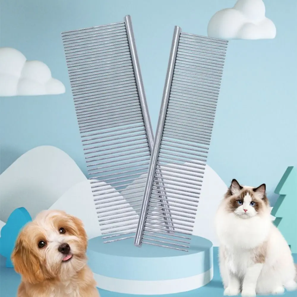 

Multifunction Professional Pet Dematting Comb Non-rust Sparse/Dense Dog Grooming Comb Stainless Steel Pet Flea Comb for Cleaning