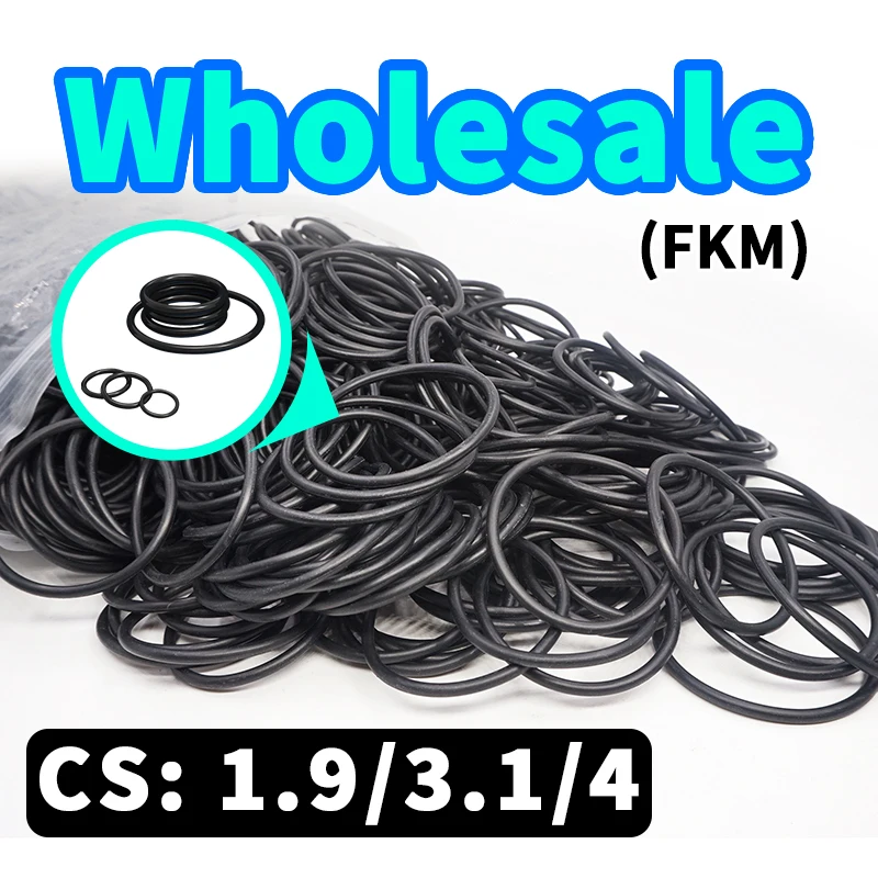 

CS 1.9/3.1/4mm Thickness FKM Black O-ring FPM fluorinerubber sealing gasket elasty rubber washer ring wholesale Free Shipping