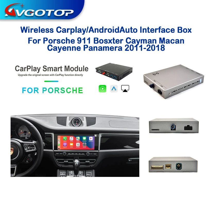 Wireless Carplay/Android Auto Interface Box For Porsche 911 Bosxter Cayman Macan Cayenne Panamera 2011-2018