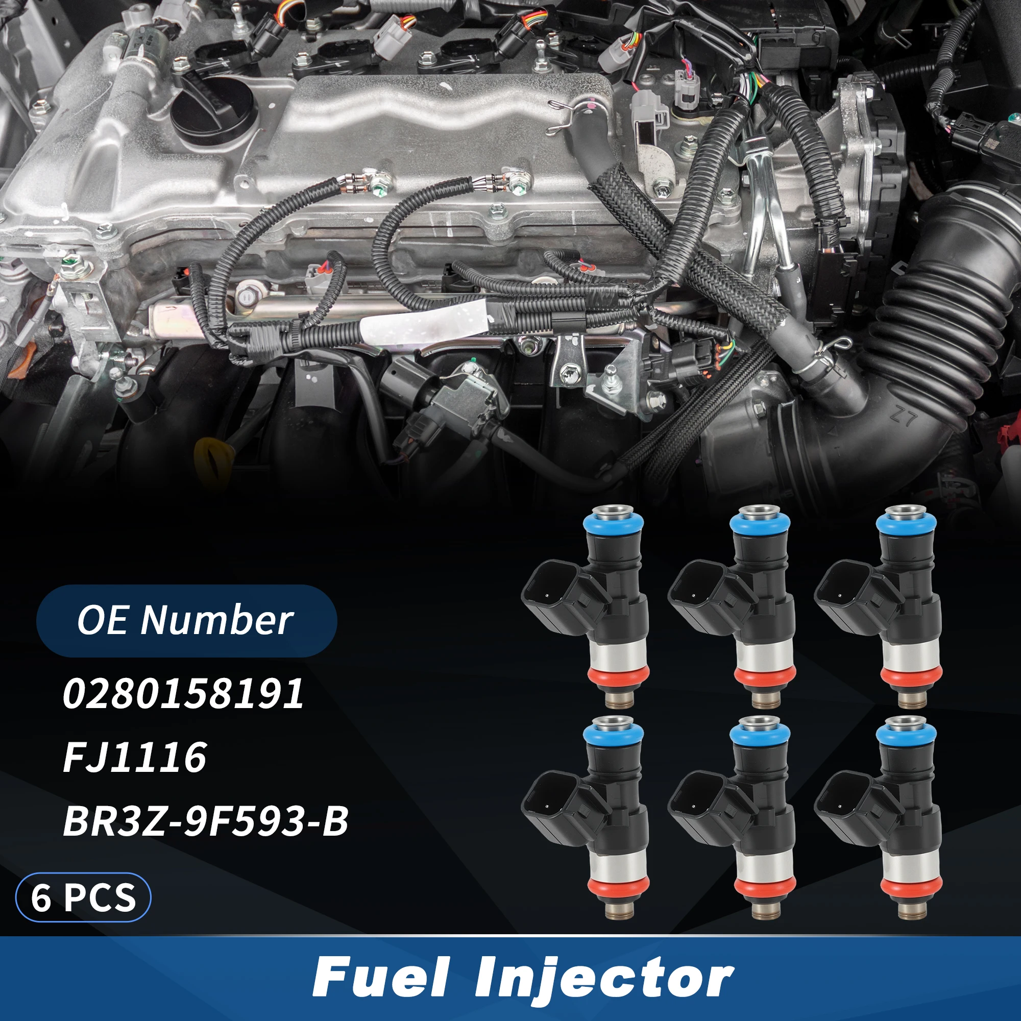 X Autohaux 6pcs Fuel Injector Set for Ford Edge Explorer F150 Flex 3.5L 3.7L