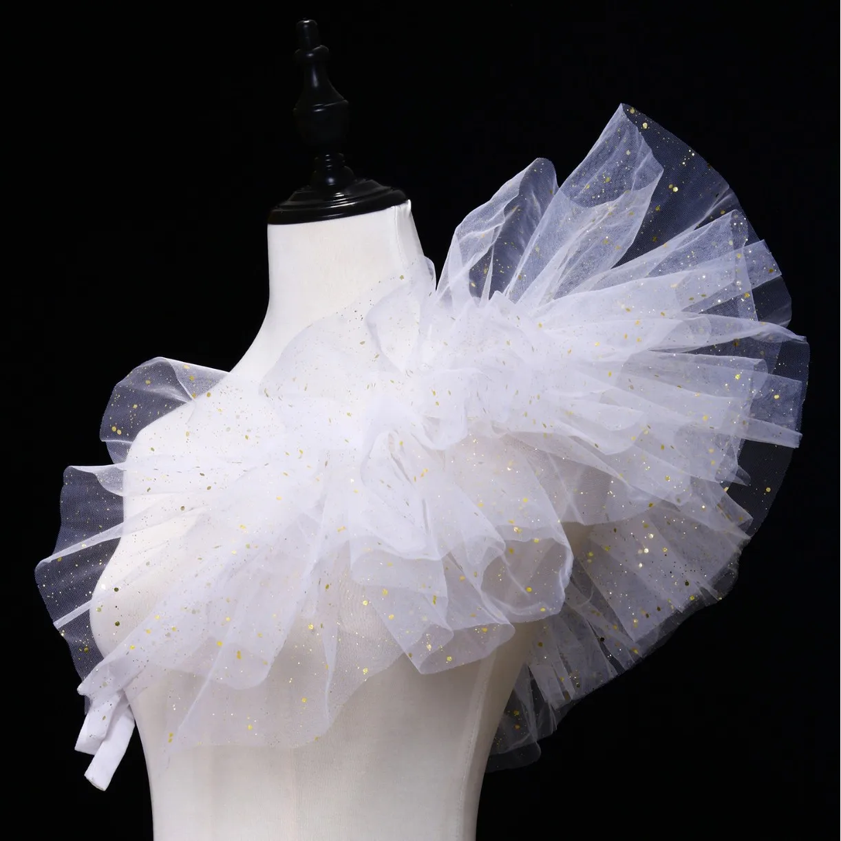 وشاح شبكي منتفخ للسيدات بياقة مزيفة وإكسسوارات الحفلات التنكرية وقلادة المهرجانات