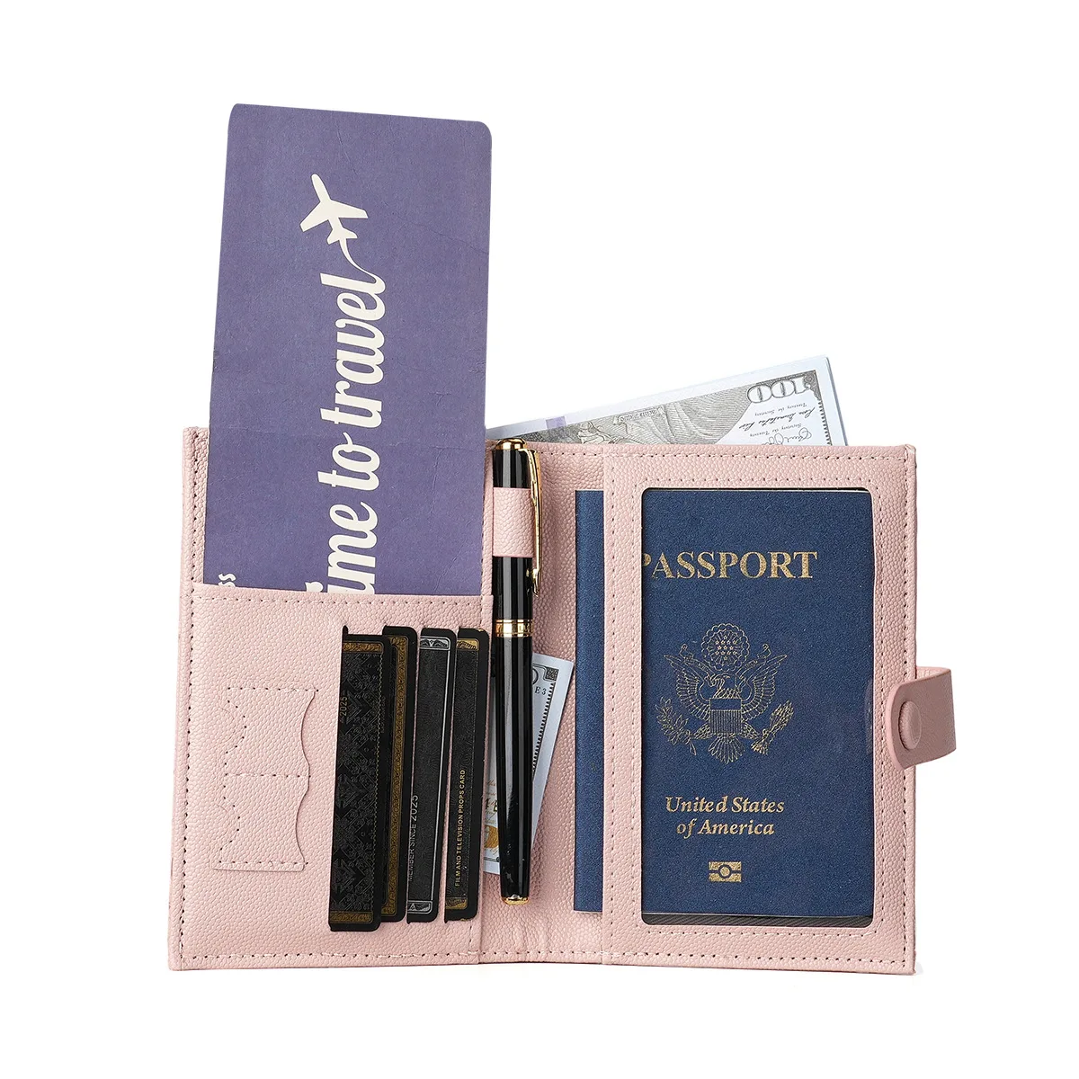 محفظة بحامل جواز سفر بسيط من Diamond Grid للرجال والنساء رفيعة وصغيرة الحجم مثالية للسفر إلى الخارج ومحفظة تخزين الفاتورة